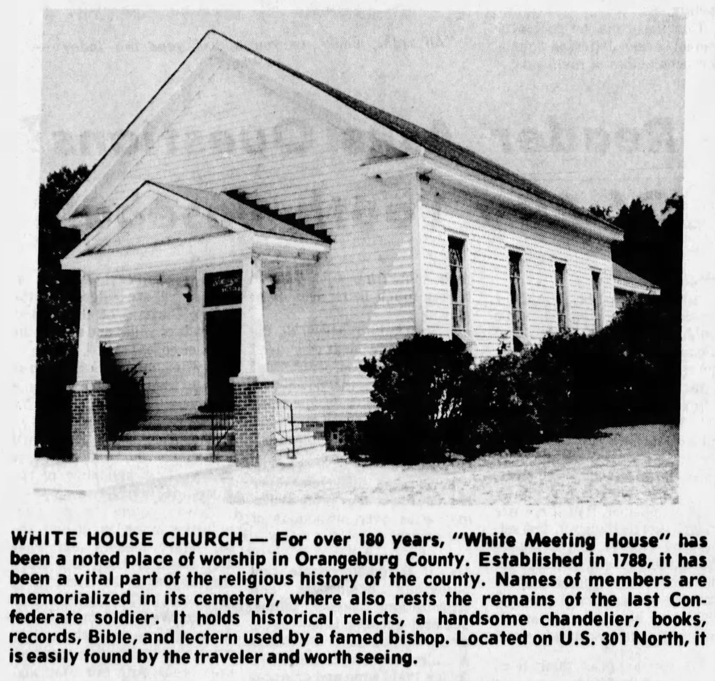 Orangeburg Landmarks White House Church - Newspapers.com
